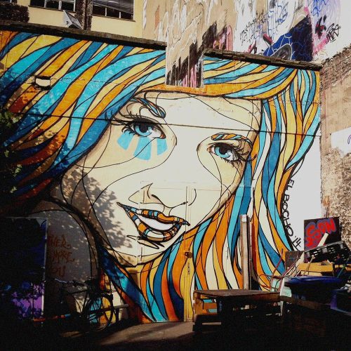 El Bocho street art mural at YAAM, Berlin Kreuzberg