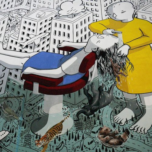 Millo street art mural in Berlin Kreuzberg